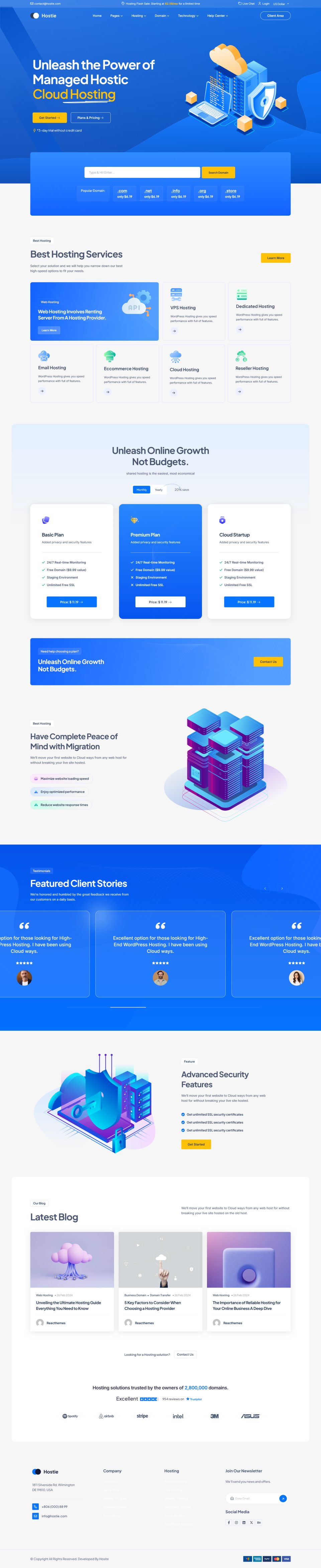 Template ThemeForest Hostie WordPress template ThemeForest Hostie