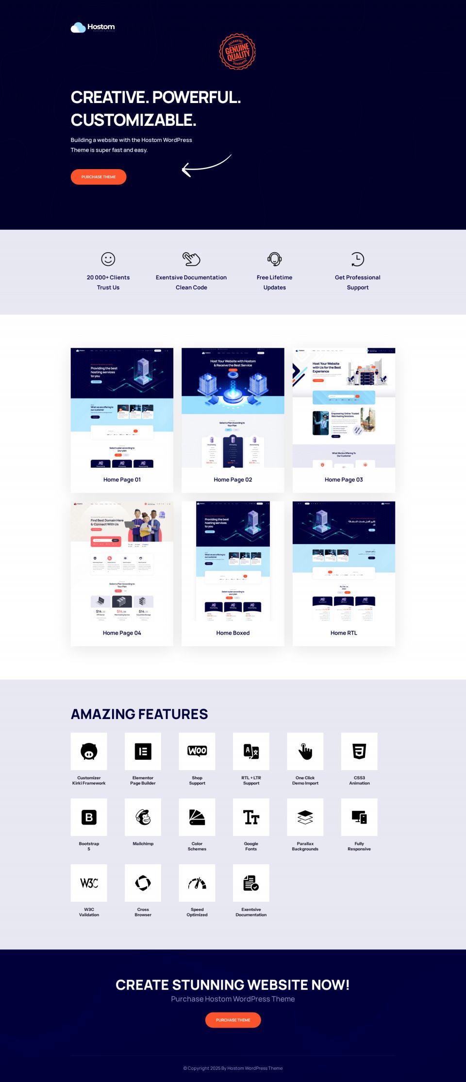 WordPress template ThemeForest Hostom