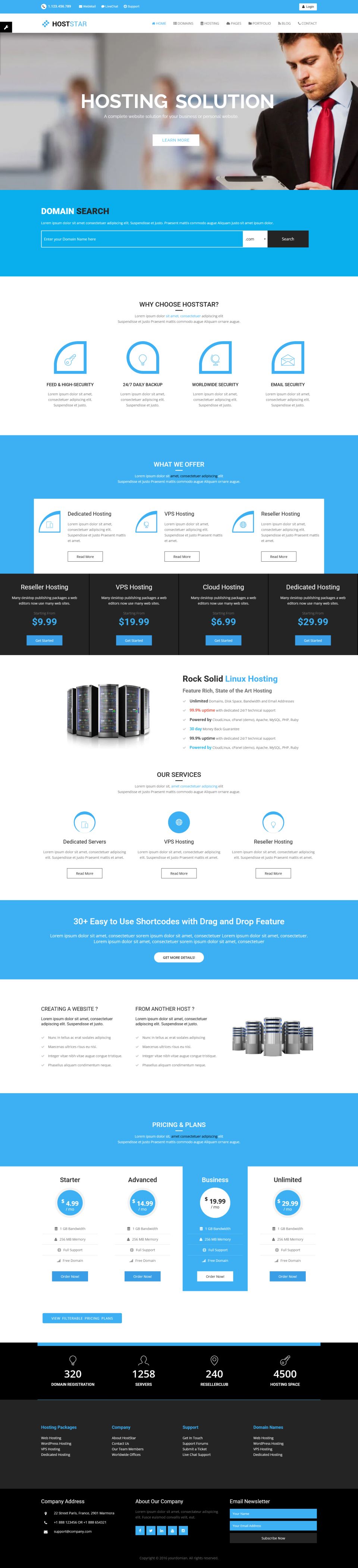 WordPress template ThemeForest HostStar