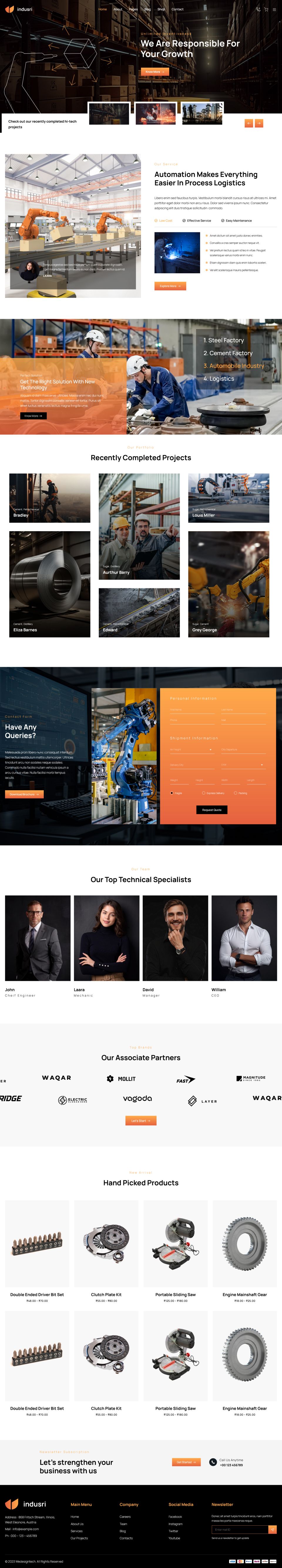 WordPress template ThemeForest Indusri