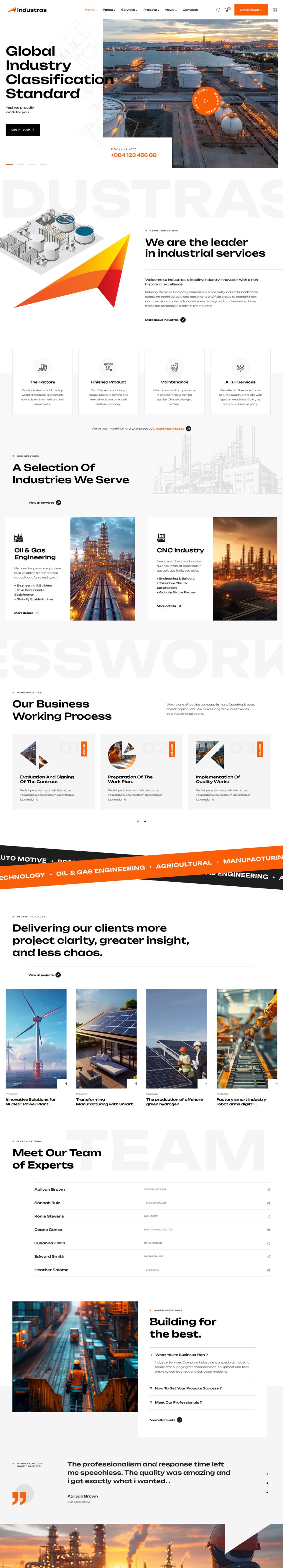 WordPress template ThemeForest Industras