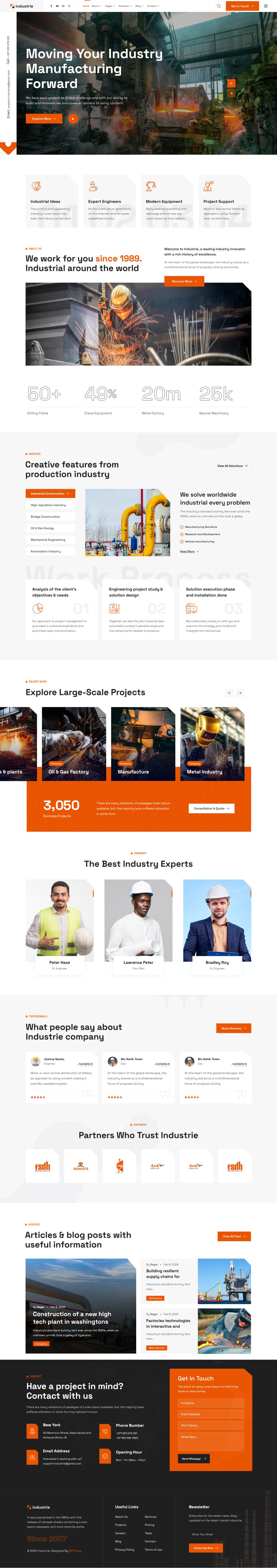 WordPress template ThemeForest Industrie