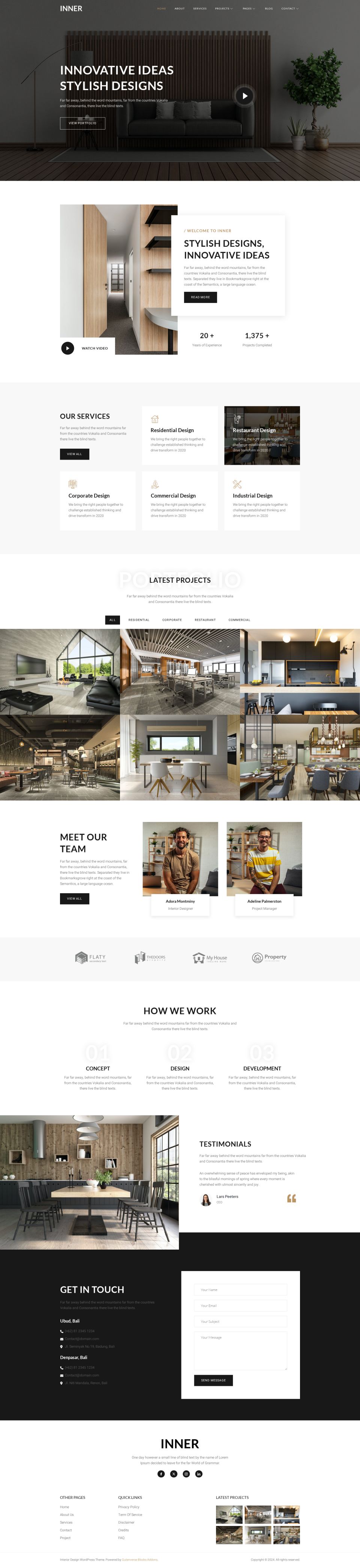 WordPress template ThemeForest Inner