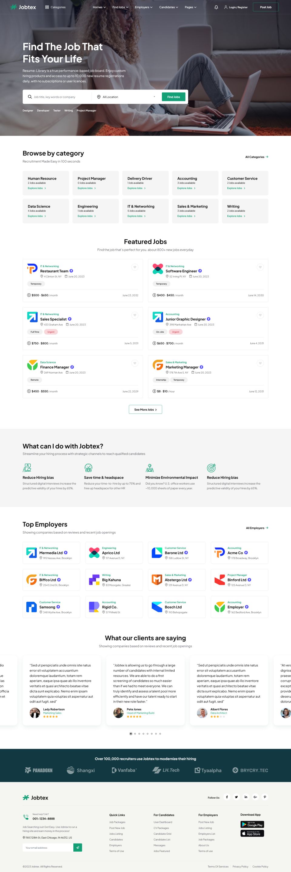 WordPress template ThemeForest Jobtex
