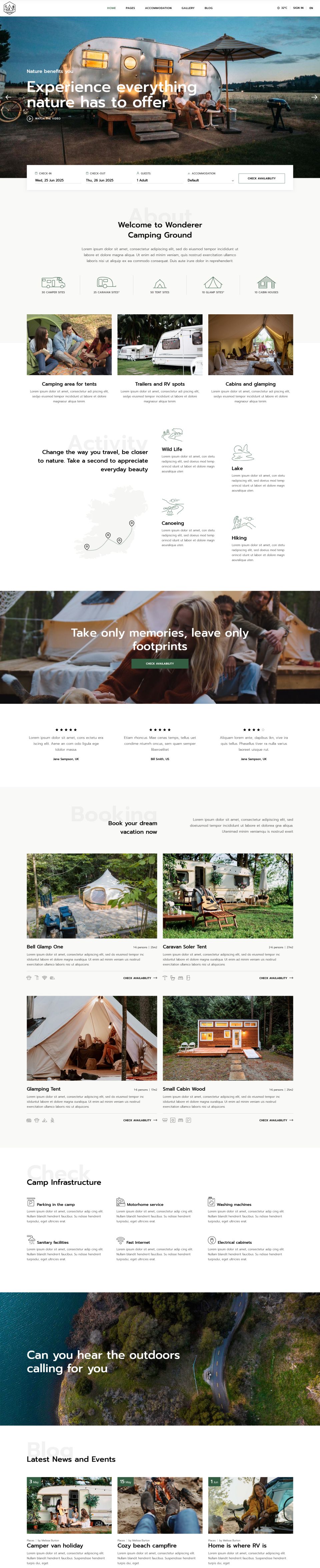 WordPress template ThemeForest Kamperen