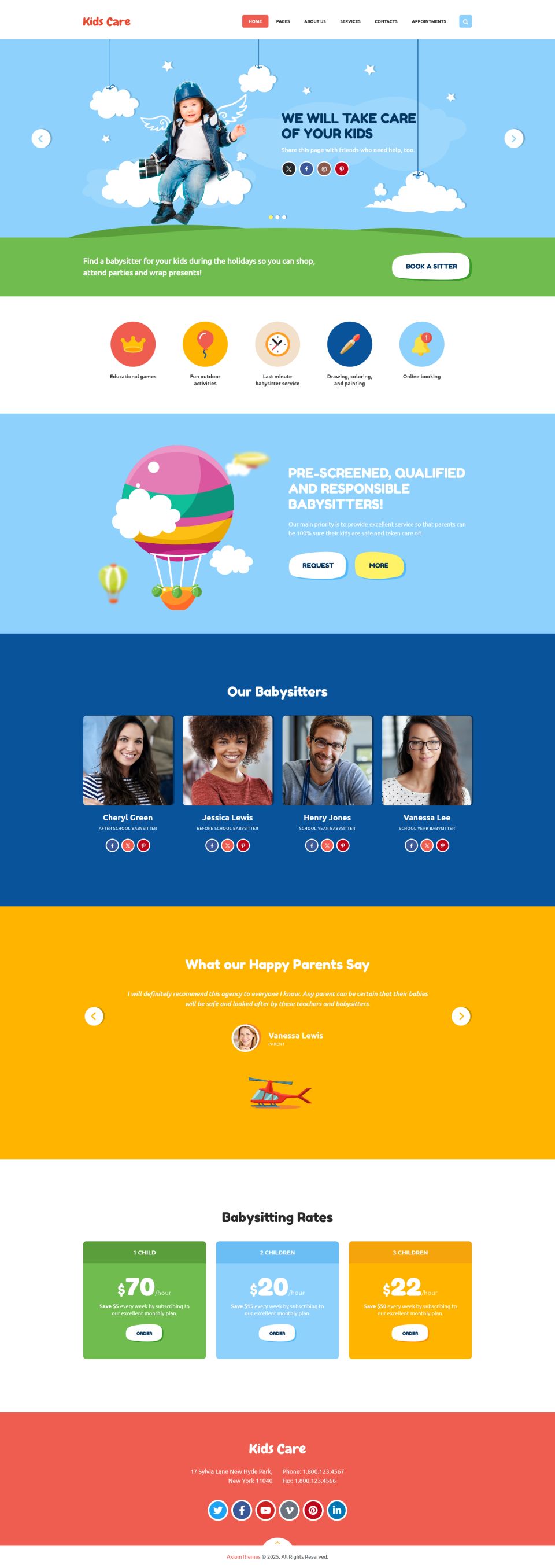 WordPress template ThemeForest Kids Care