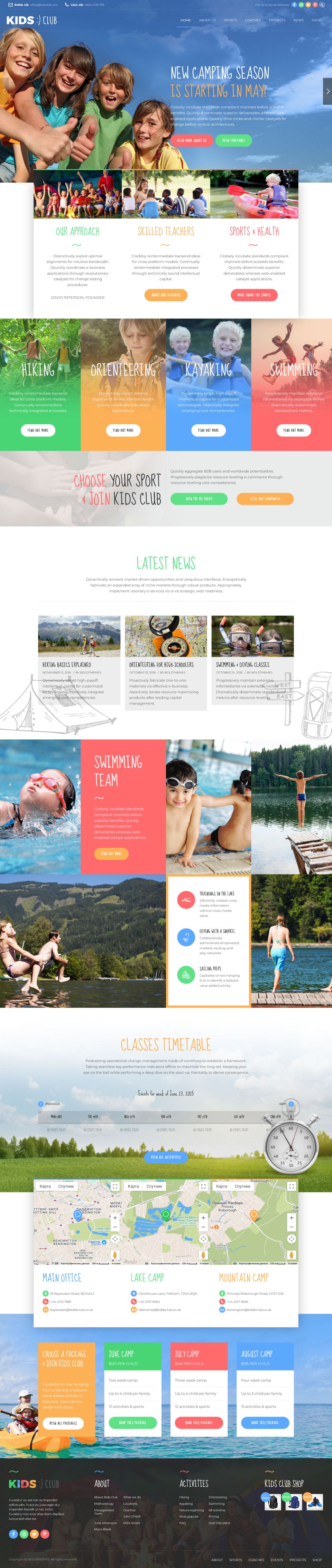 WordPress template ThemeForest Kids Club