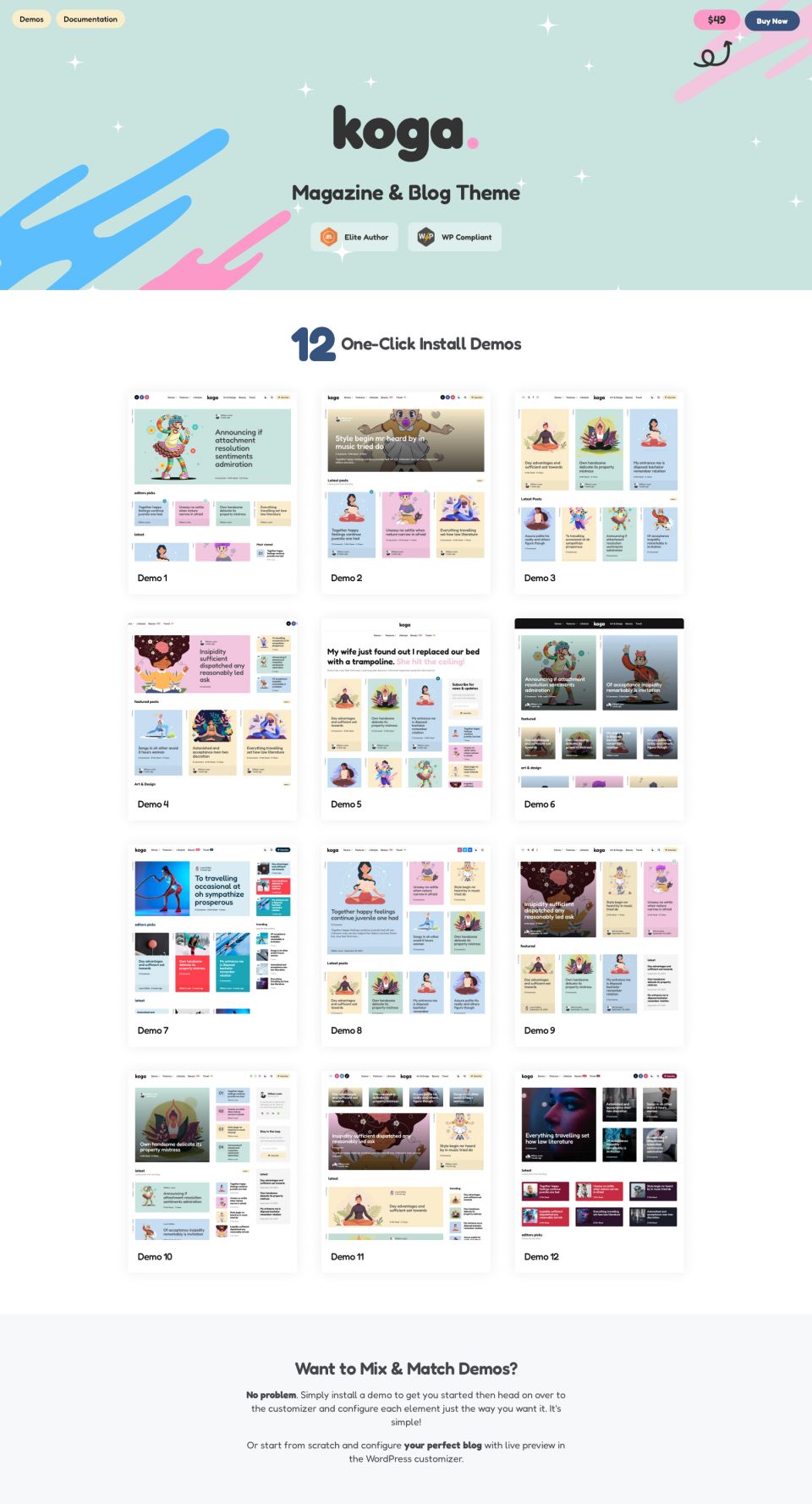 WordPress template ThemeForest Koga