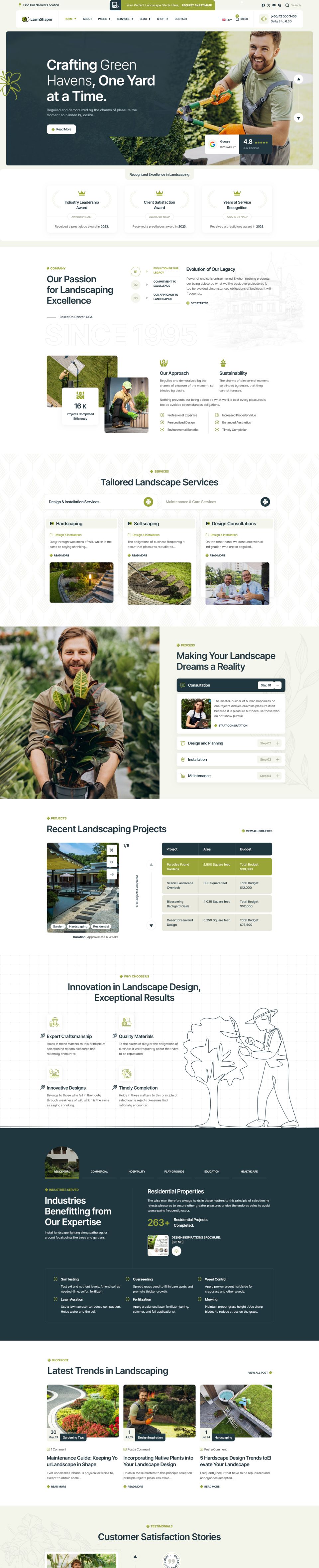 WordPress template ThemeForest Lawnshaper