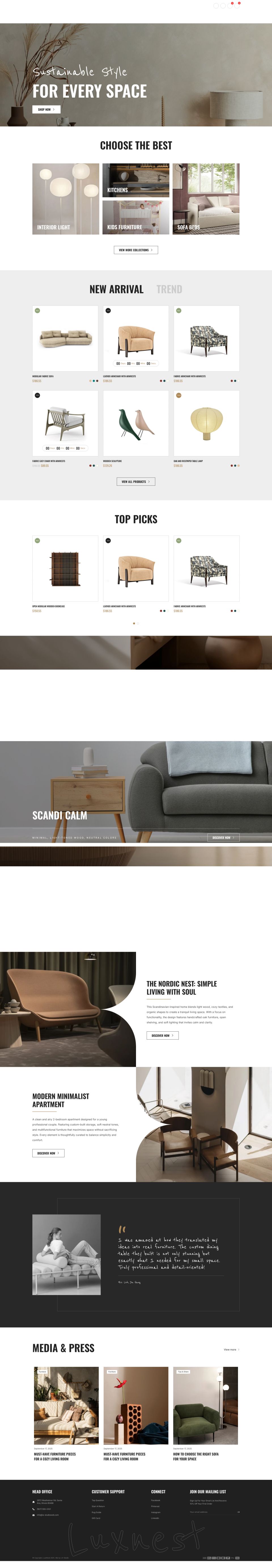 WordPress template ThemeForest LuxeNest