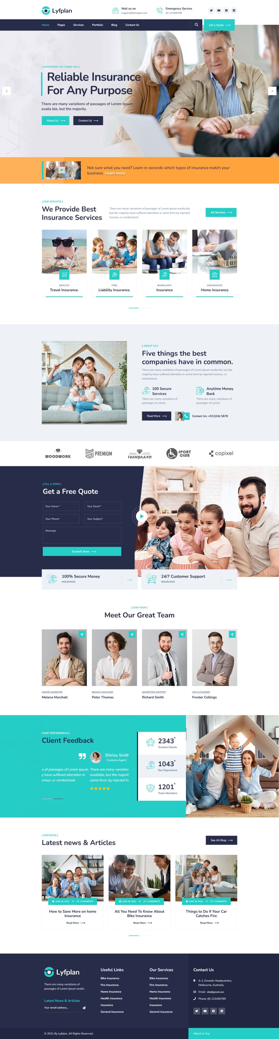 WordPress template ThemeForest Lyfplan