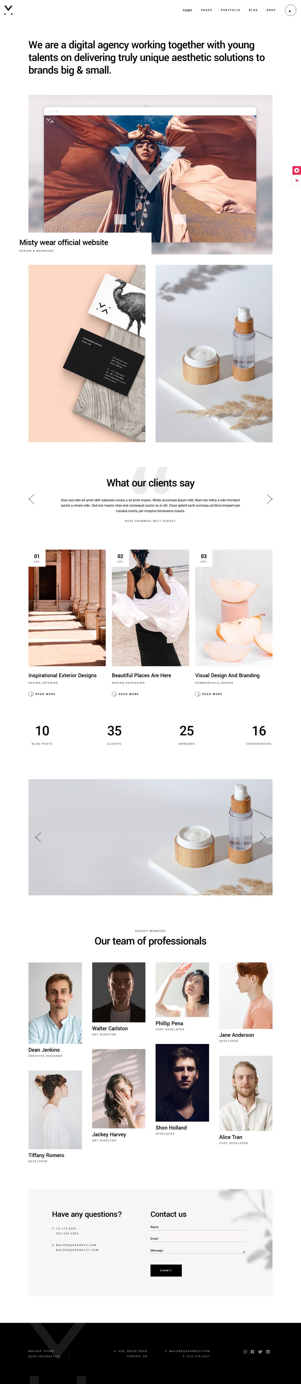 WordPress template ThemeForest Malgre