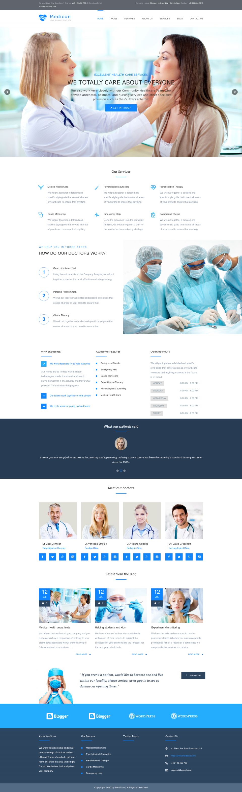 WordPress template ThemeForest Medicon