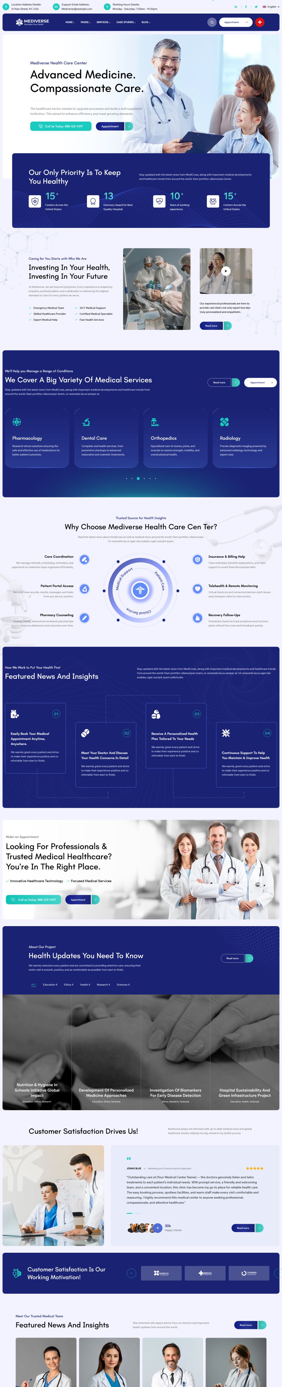 WordPress template ThemeForest Mediverse