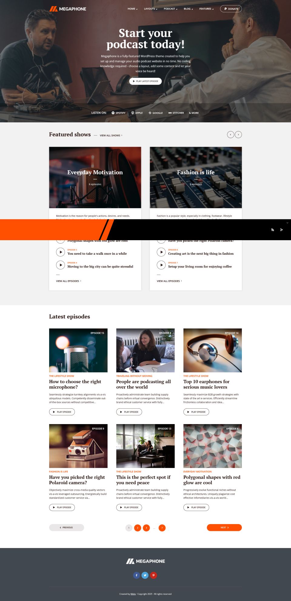 WordPress template ThemeForest Megaphone