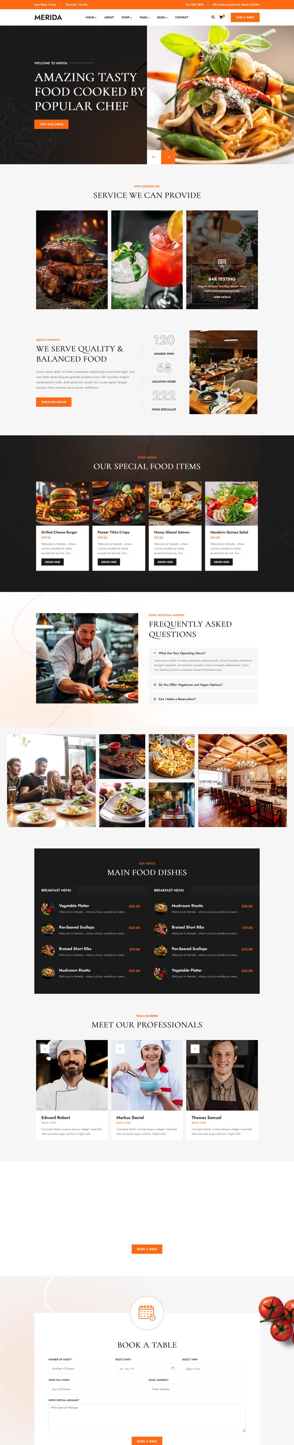 WordPress template ThemeForest Merida