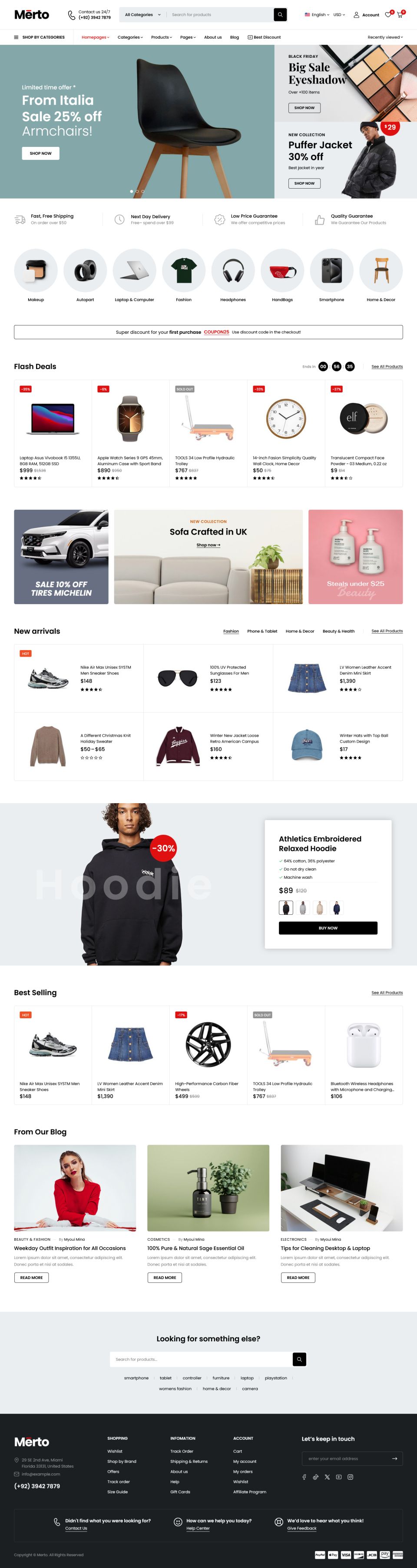 WordPress template ThemeForest Merto