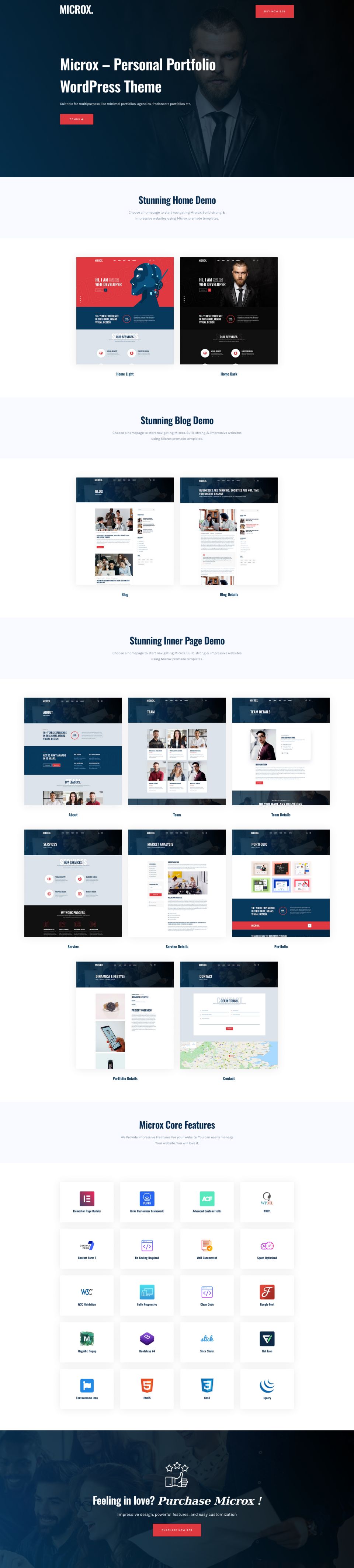 WordPress template ThemeForest Microx