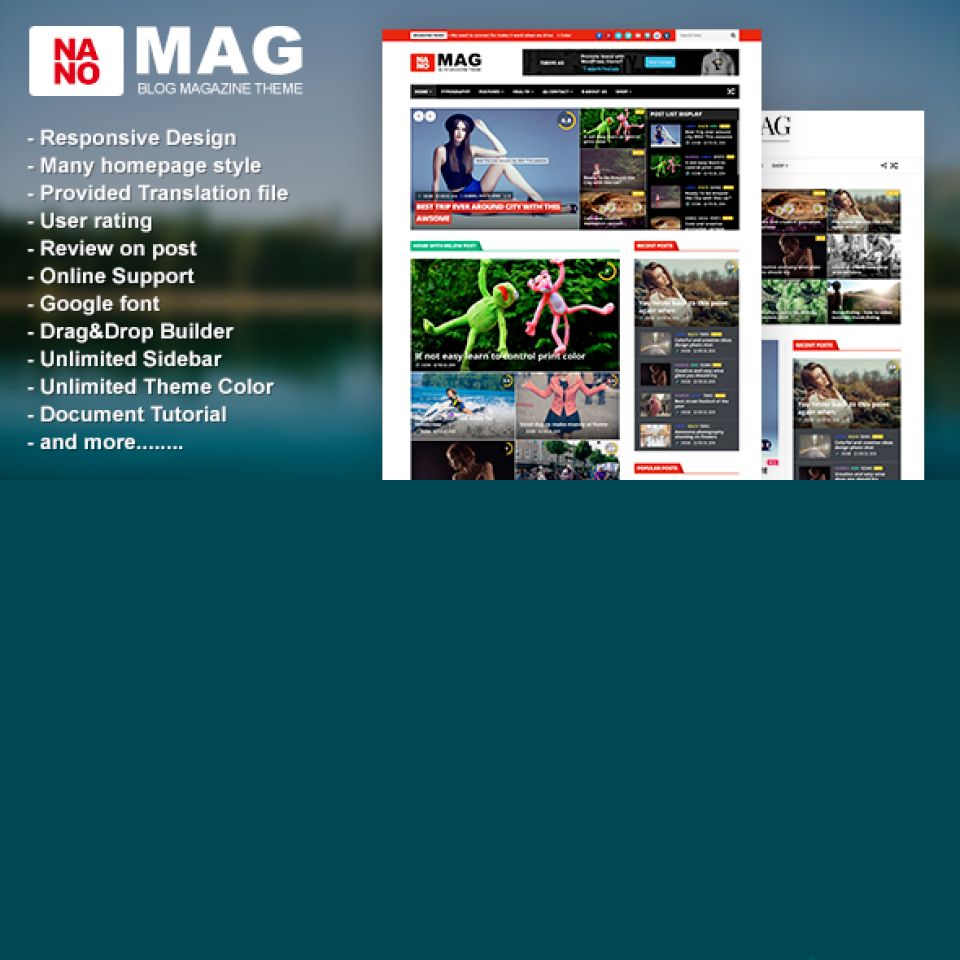 WordPress template ThemeForest NanoMag