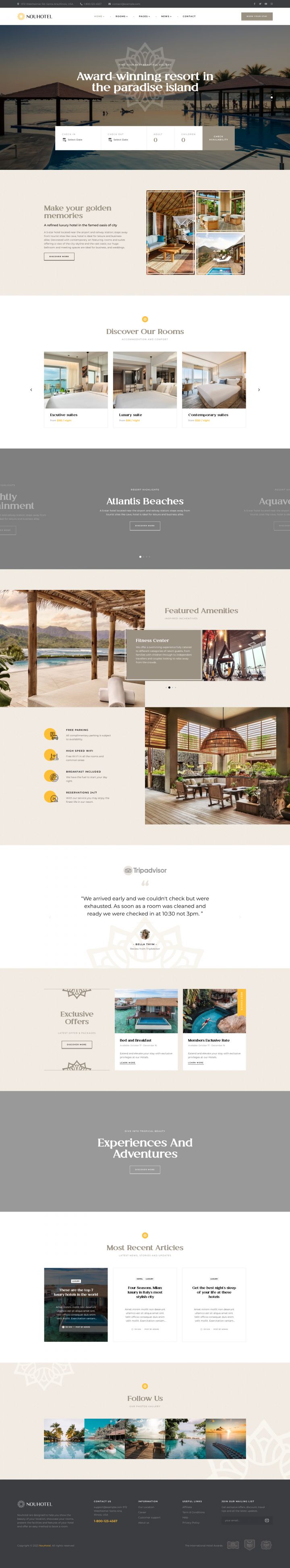WordPress template ThemeForest NouHotel