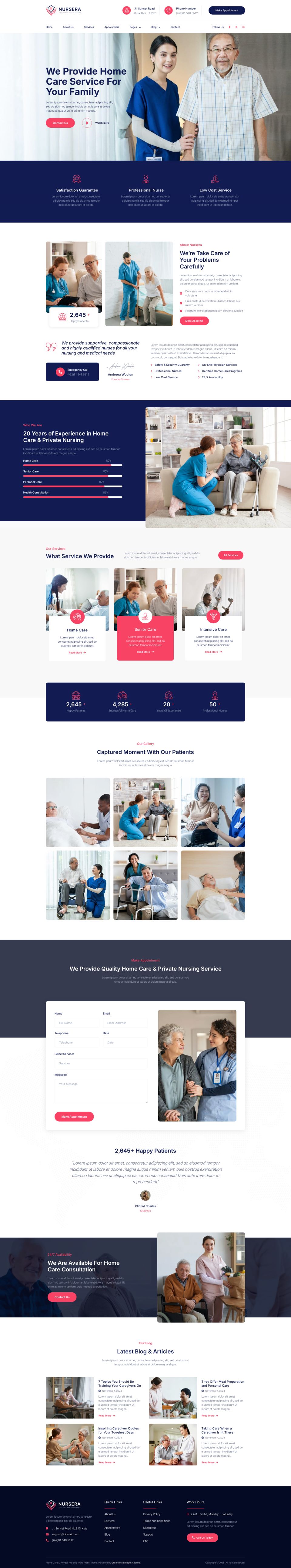WordPress template ThemeForest Nursera