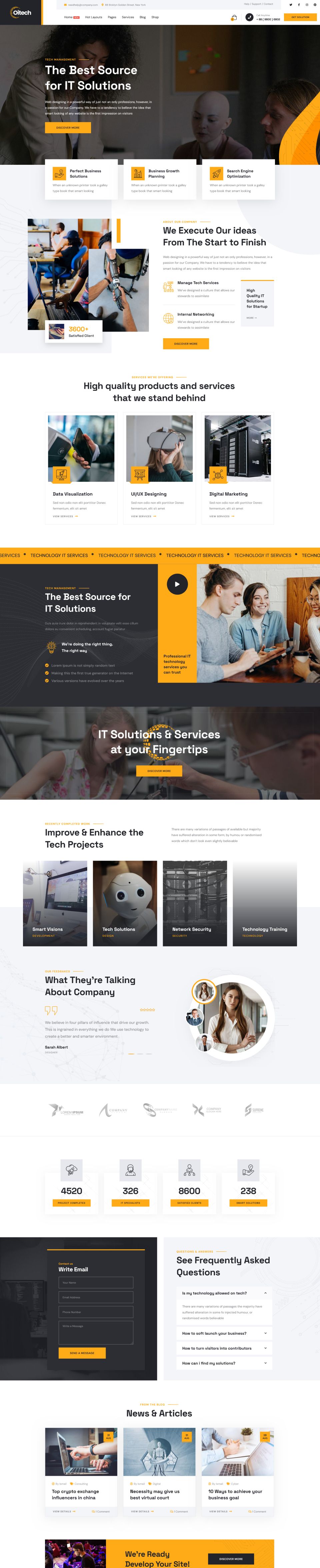 WordPress template ThemeForest Oitech