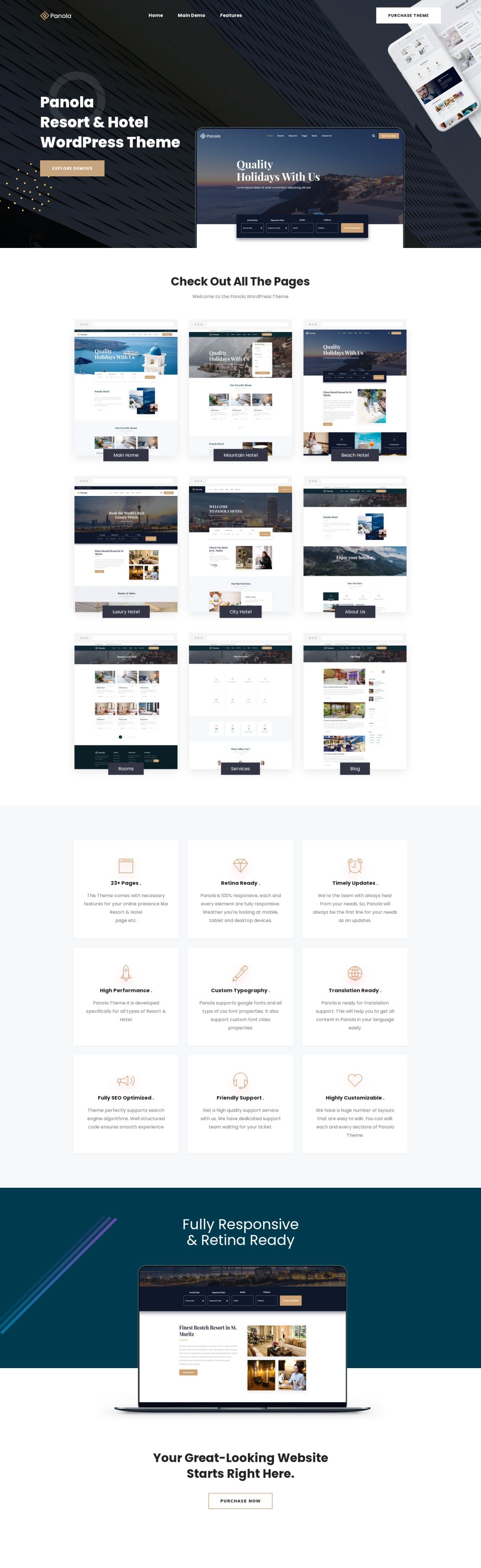 WordPress template ThemeForest Panola