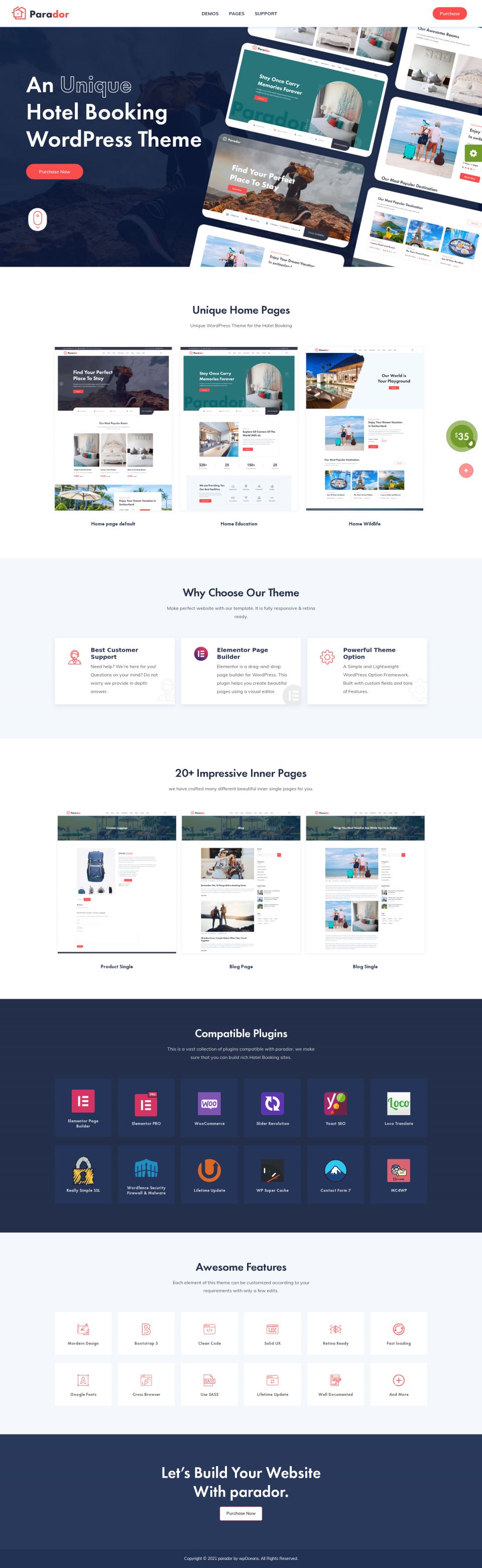 WordPress template ThemeForest Parador