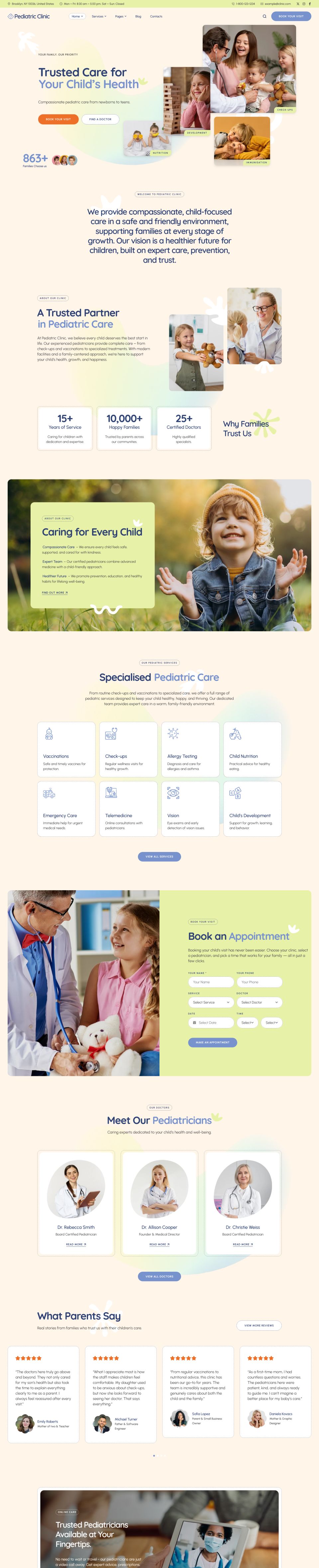 Template ThemeForest Pediatric Clinic WordPress template ThemeForest Pediatric Clinic