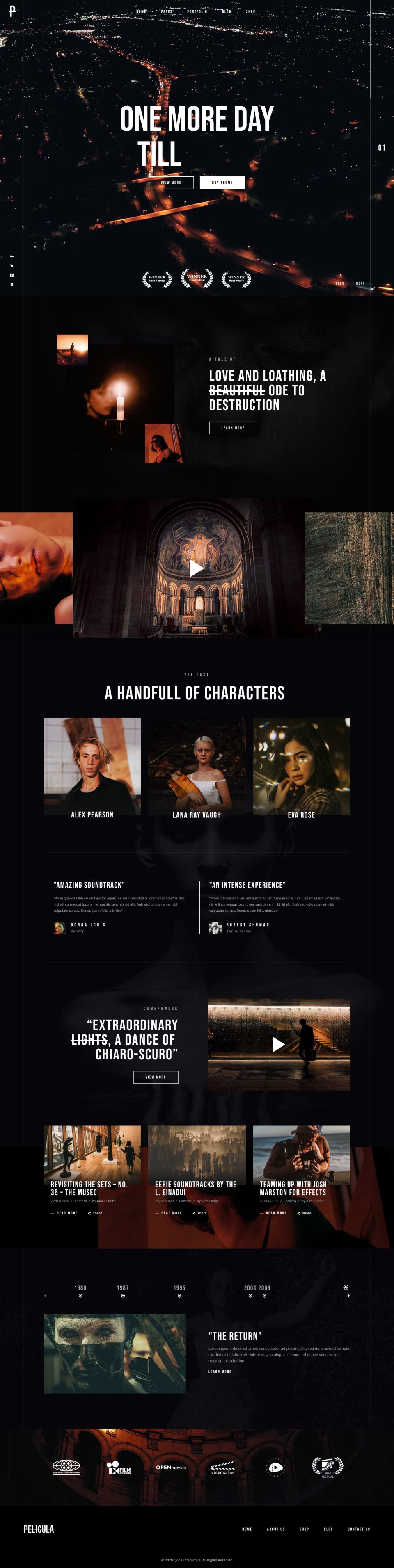 WordPress template ThemeForest Pelicula