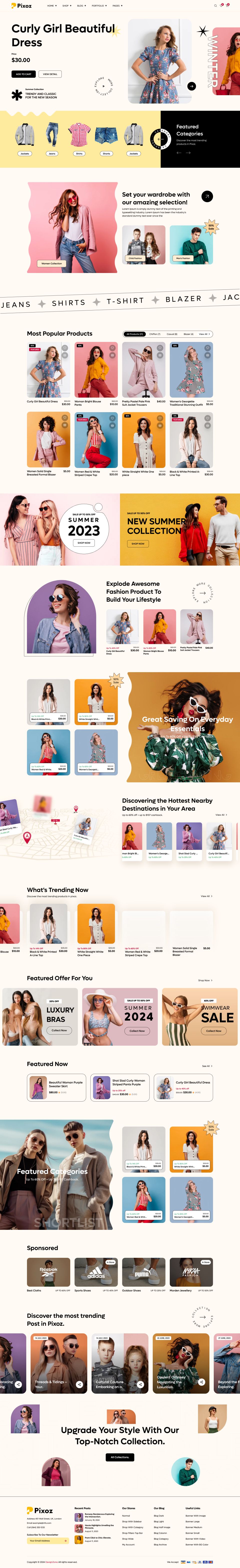 WordPress template ThemeForest Pixoz