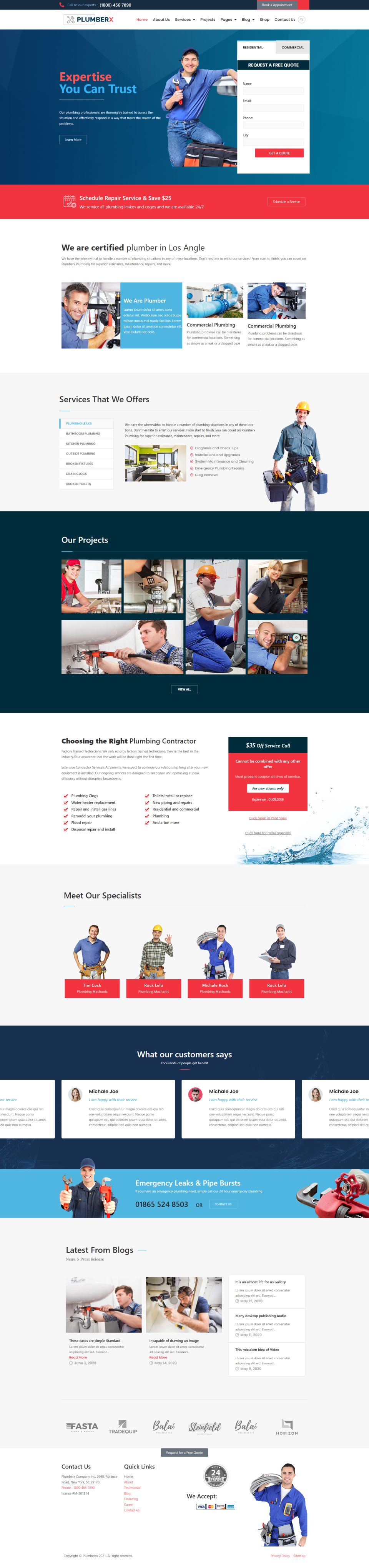 WordPress template ThemeForest Plumber