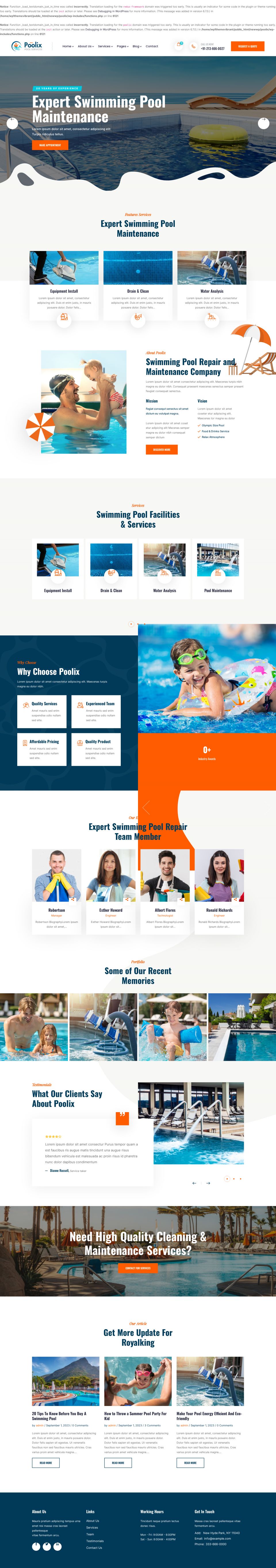 WordPress template ThemeForest Poolix