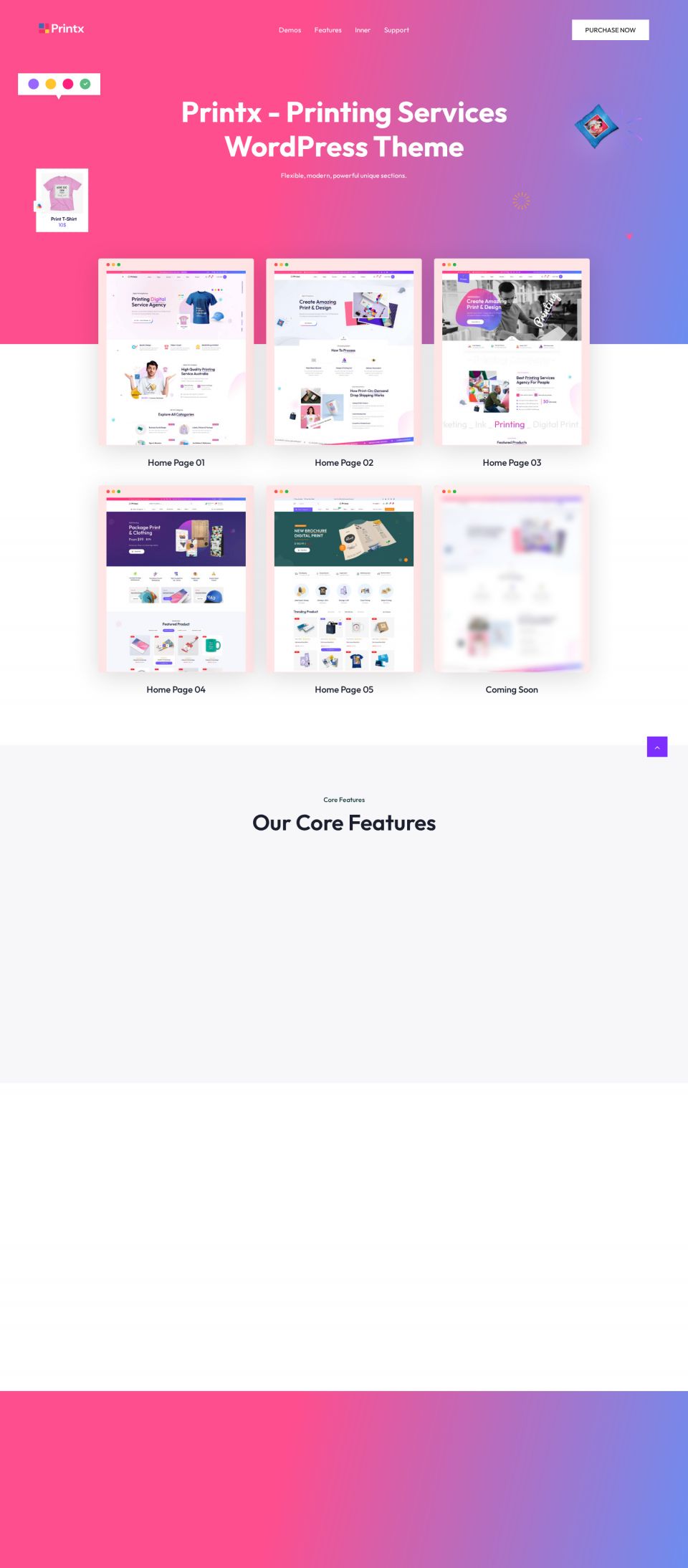 WordPress template ThemeForest Printx