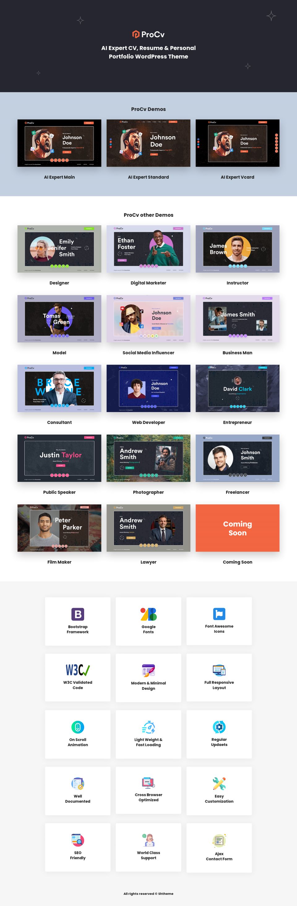 WordPress template ThemeForest ProCv