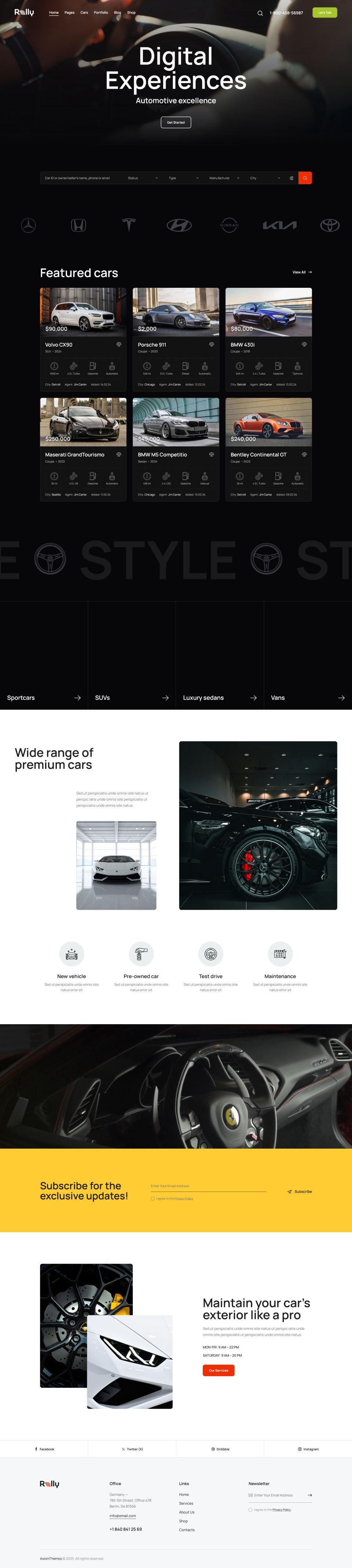 WordPress template ThemeForest Rally