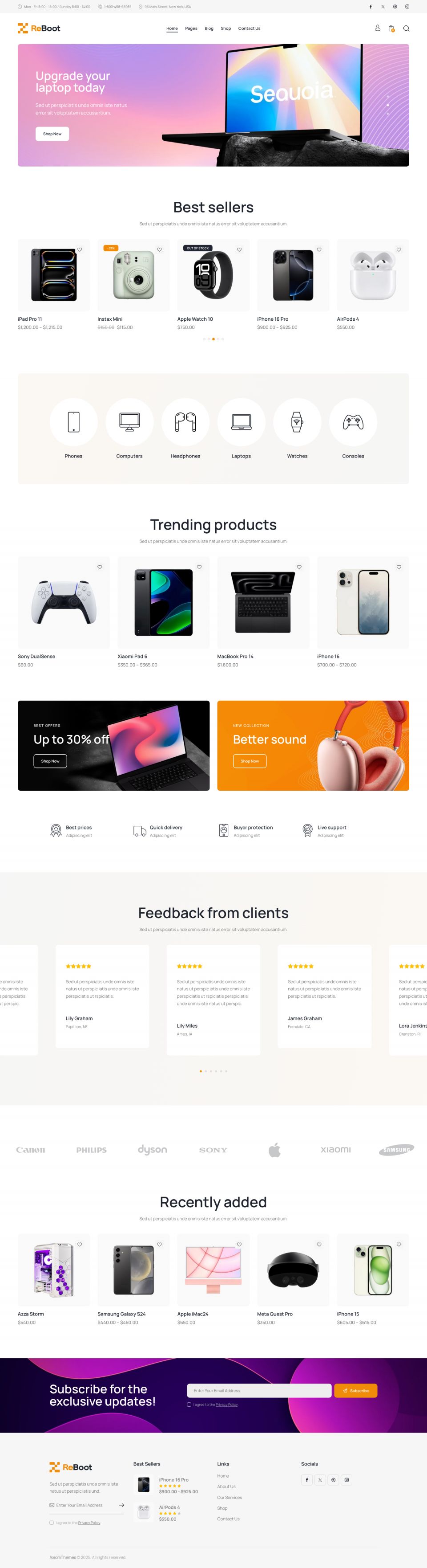 WordPress template ThemeForest Reboot