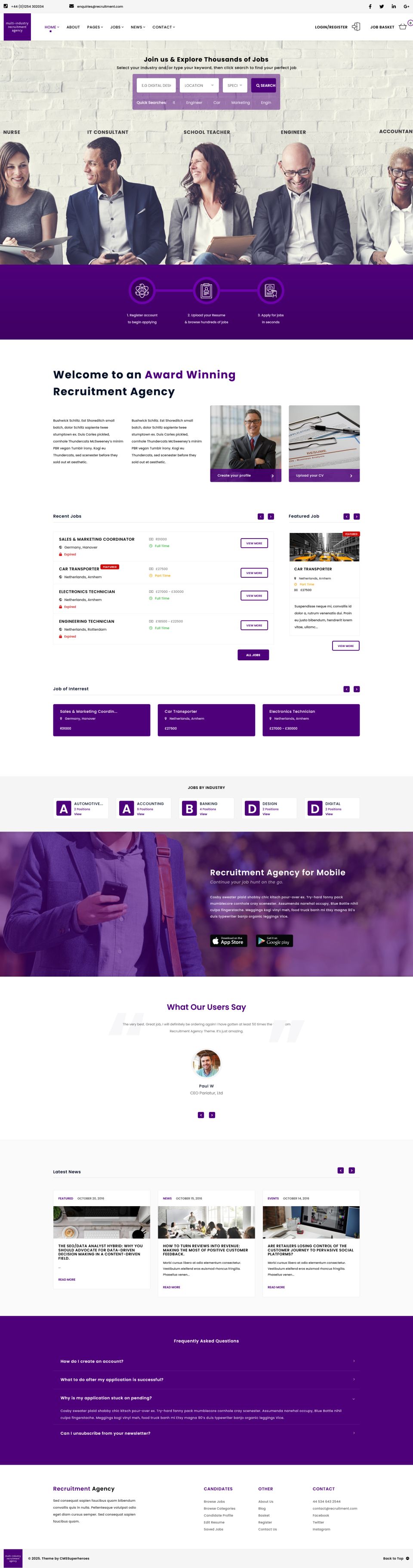 WordPress template ThemeForest Recruitment Agency