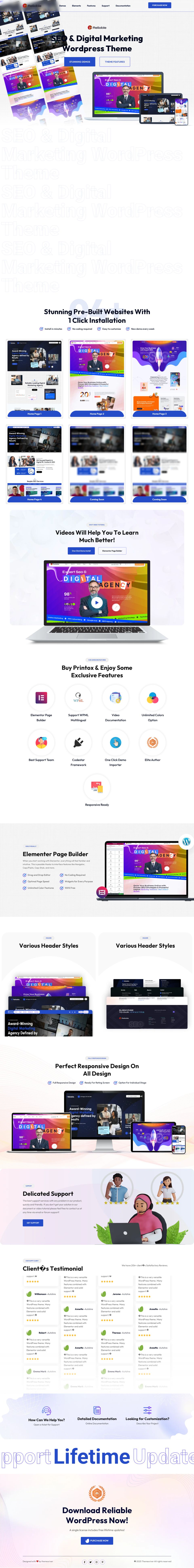 WordPress template ThemeForest Reliable