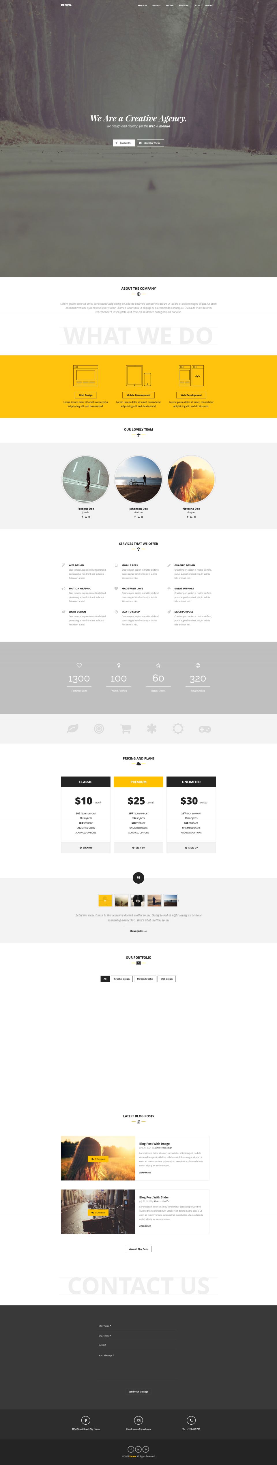 WordPress template ThemeForest RENEW
