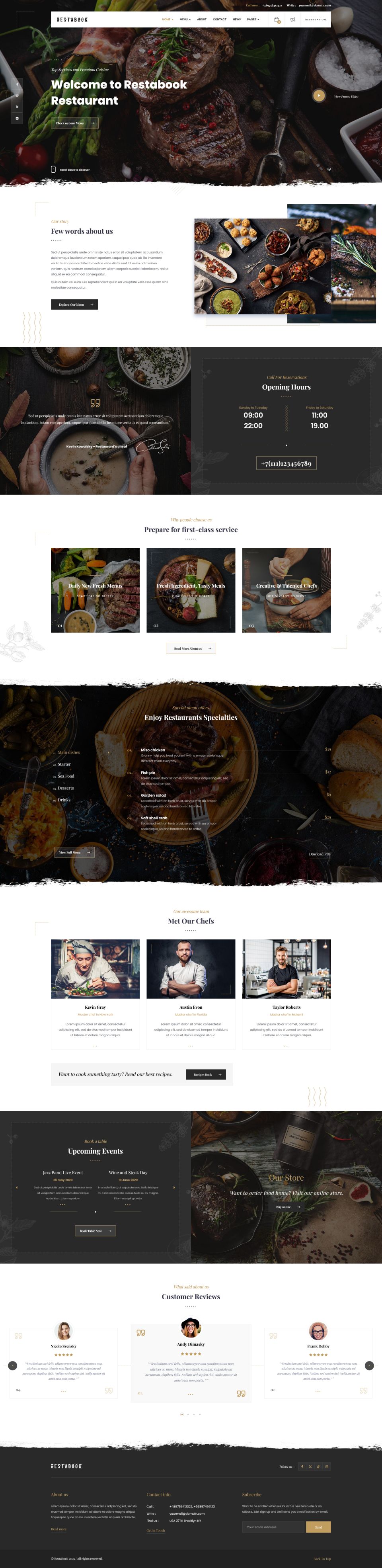 WordPress template ThemeForest Restabook