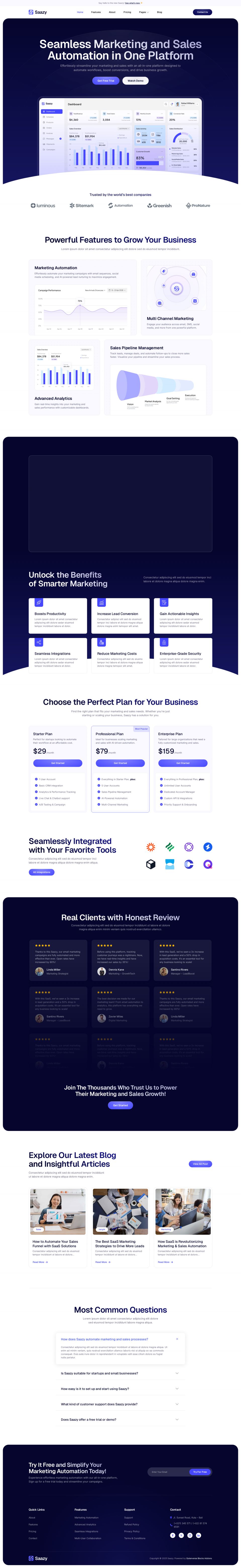 WordPress template ThemeForest Saazy
