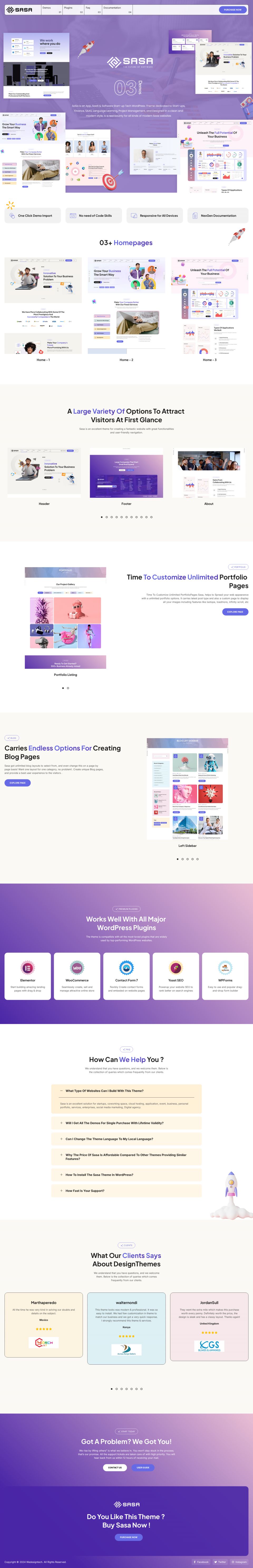 WordPress template ThemeForest SaSa
