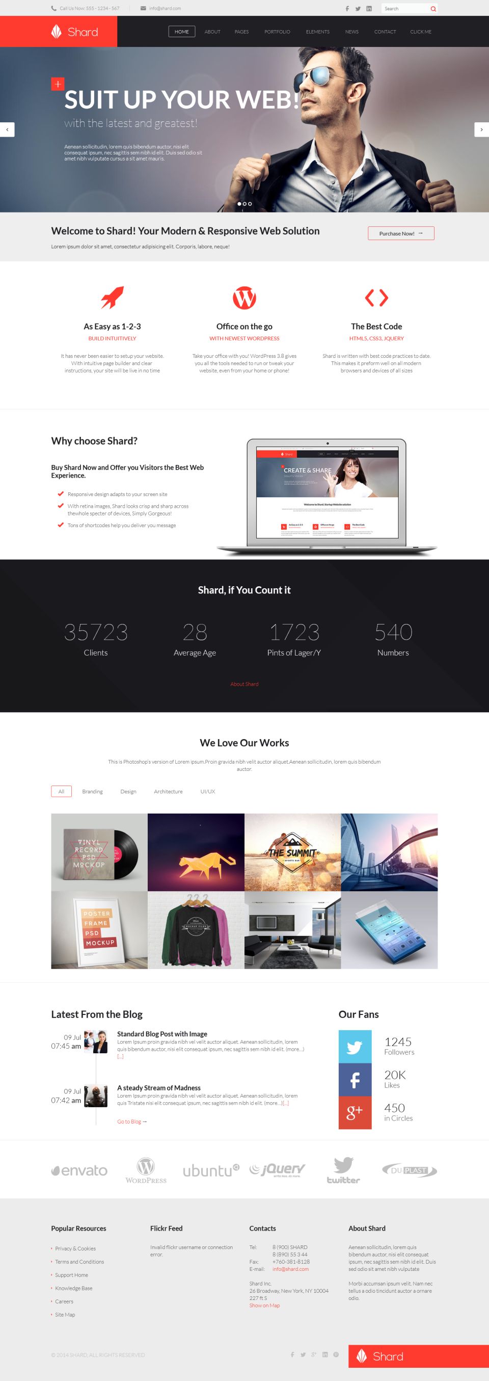 WordPress template ThemeForest Shard