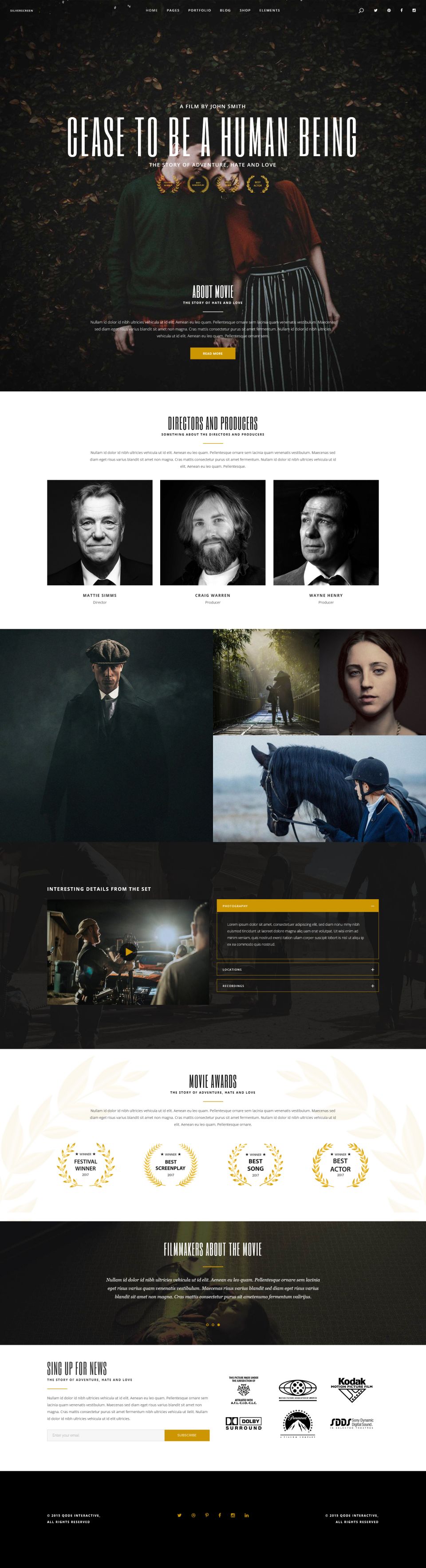 WordPress template ThemeForest Silverscreen
