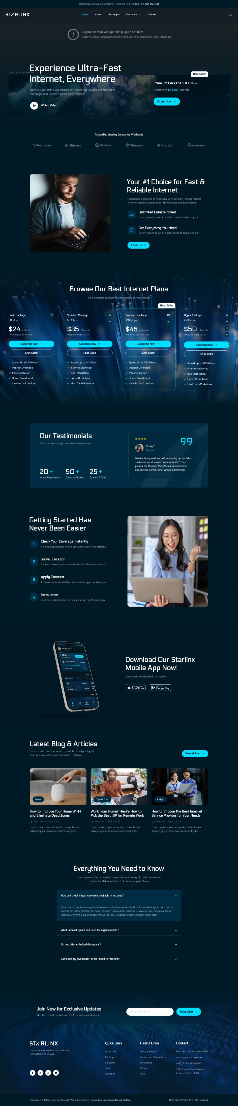 WordPress template ThemeForest Starlinx