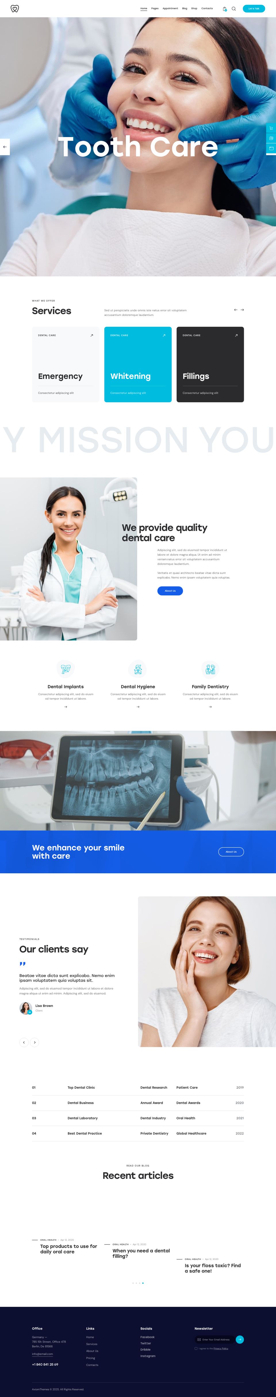 WordPress template ThemeForest Stomatology
