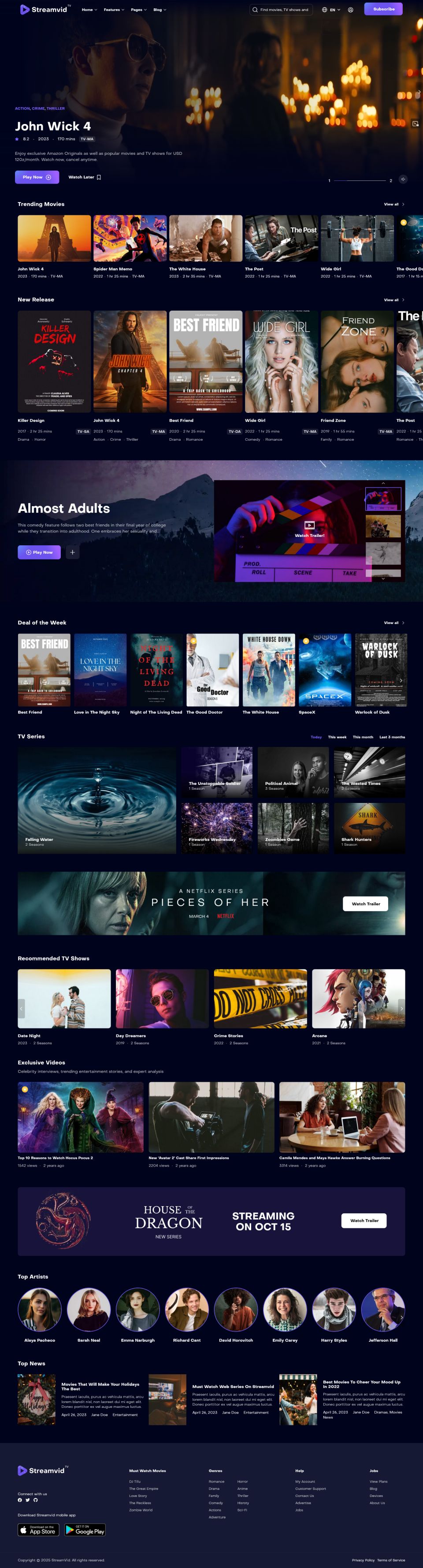 WordPress template ThemeForest StreamVid