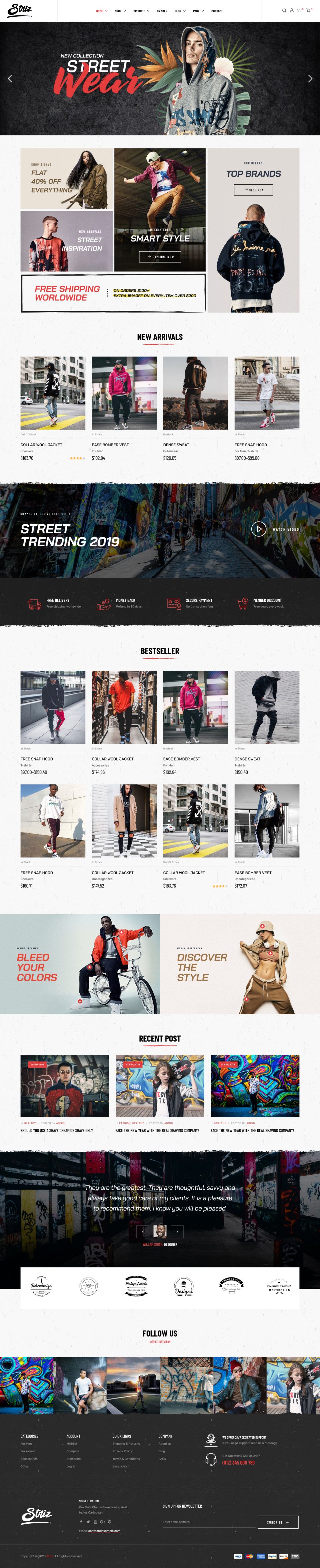 WordPress template ThemeForest Striz