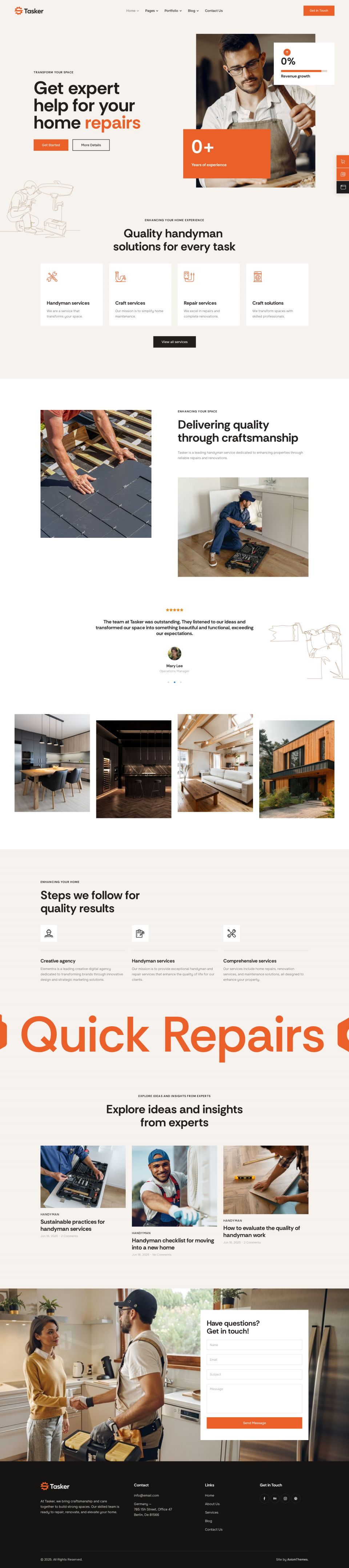 WordPress template ThemeForest Tasker
